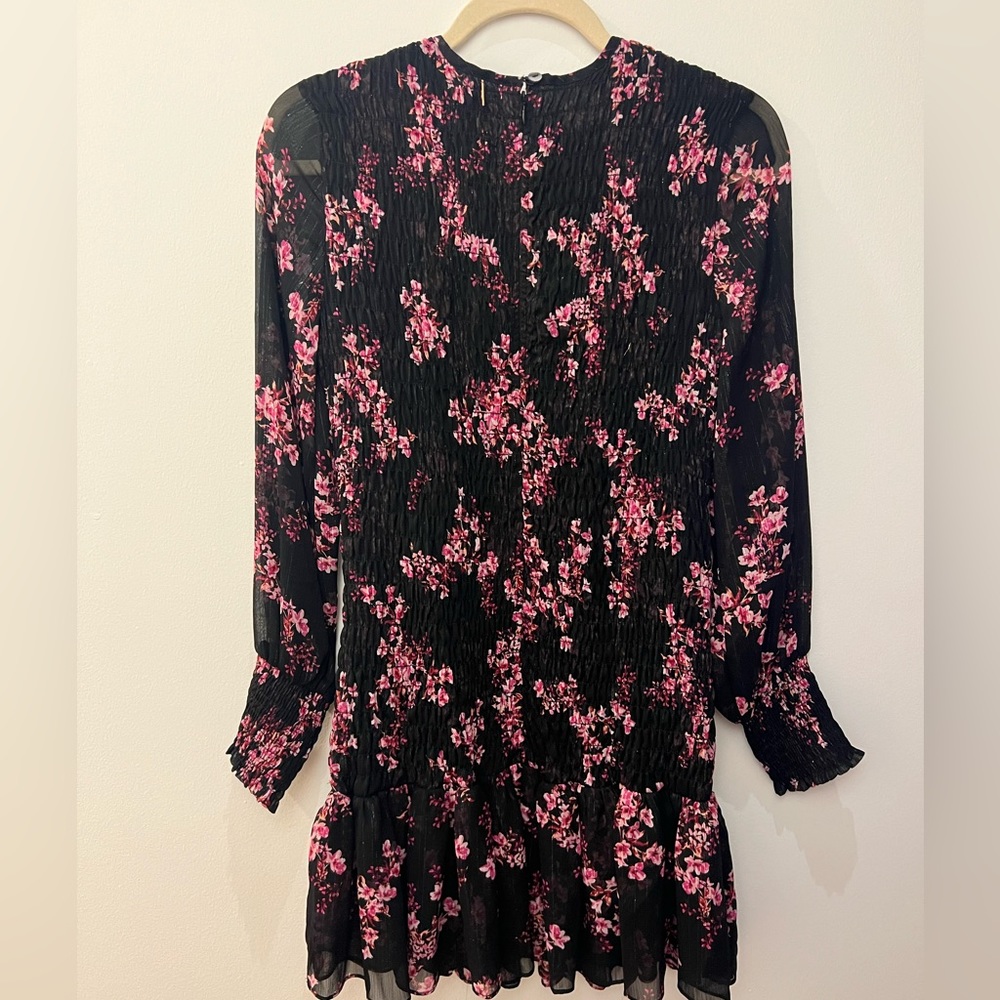 MISA Los Angeles Roisin Dress Small Black and Pink Floral